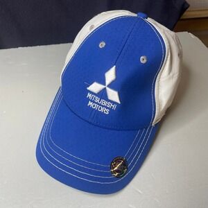 Mitsubishi Motors Baseball Cap Blue White‎ Embroidered Logo Fit Edge